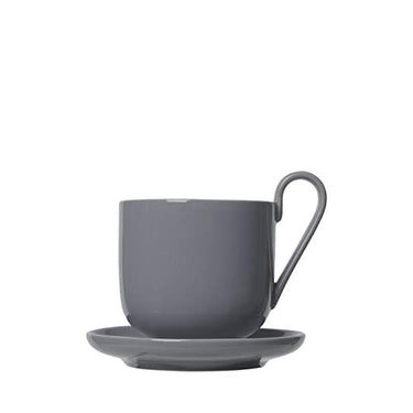 blomus -Ro- Set Aus 2 Kaffeetassen Inklusive Untertassen, Eleganter Grauton, Spülmaschinengeeignet, 290 ml, Farbe Sharkskin 64010 im Sale